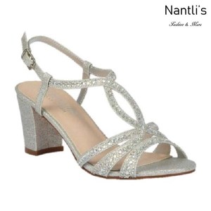 BL-Lennie-23 Silver Zapatos de Mujer elegantes Tacon bajo Mayoreo Wholesale Womens Low-Heels Fancy Shoes Nantlis