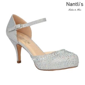 BL-Roma-18 Silver Zapatos de Mujer elegantes Tacon bajo Mayoreo Wholesale Womens Low-Heels Fancy Shoes Nantlis