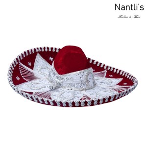 sombreros charros mayoreo TM-71150 Red-Silver Sombrero Charro Nantlis Tradicion de Mexico