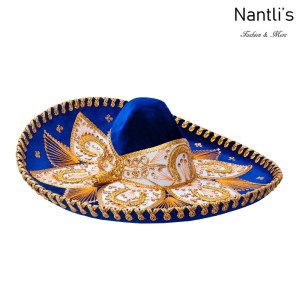 sombreros charros mayoreo TM-71151 Blue-Gold Sombrero Charro Nantlis Tradicion de Mexico