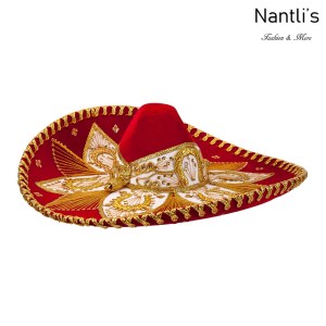sombreros charros mayoreo TM-71152 Red-Gold Sombrero Charro Nantlis Tradicion de Mexico