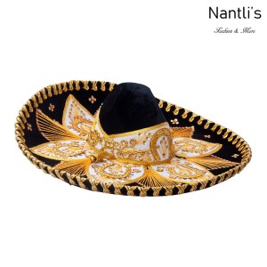 sombreros charros mayoreo TM-71153 Black-Gold Sombrero Charro Nantlis Tradicion de Mexico