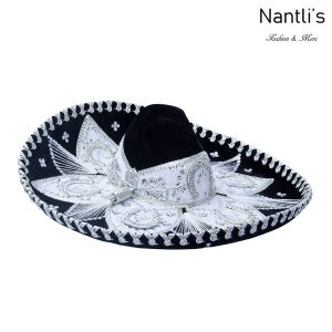 sombreros charros mayoreo TM-71158 Black-Silver Sombrero Charro Nantlis Tradicion de Mexico