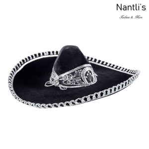 sombreros charros mayoreo TM-71162 Black-Silver Sombrero Charro Nantlis Tradicion de Mexico