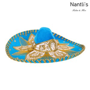 sombreros charros mayoreo TM-71224 Blue-Gold Sombrero Charro Nantlis Tradicion de Mexico