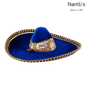 sombreros charros mayoreo TM-71225 Blue-Gold Sombrero Charro Nantlis Tradicion de Mexico