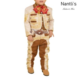 TM-72332 Beige-Camel-Gold Traje Charro nino Bordado caballo mayoreo wholesale kids charro suit Nantlis Tradicion de Mexico