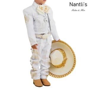 TM-72340 White-Silver Traje Charro nino Bordado caballo mayoreo wholesale kids charro suit Nantlis Tradicion de Mexico