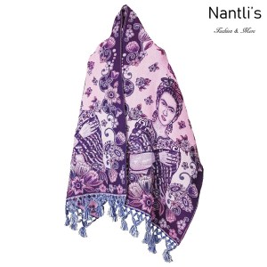 TM-73404 Purple Rebozo Frida Kahlo mayoreo wholesale Mexican Shawl Nantlis Tradicion de Mexico