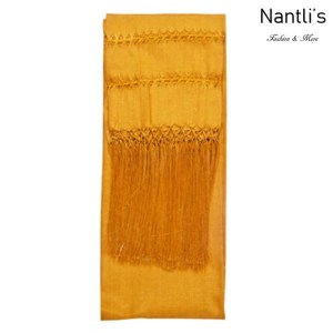 TM-75110-J Gold Rebozo Chalina Mexicana mayoreo wholesale Mexican Shawl Cravat 65x18 Nantlis Tradicion de Mexico