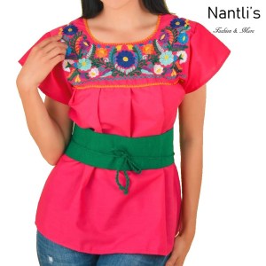 TM-77325 Pink Blusa Poblana Bordada Mujer mayoreo wholesale Mexican Embroidered Blouse Nantlis Tradicion de Mexico