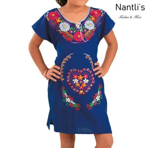 TM-77413 royal blue Vestido Kimonita de nina nantlis mayoreo wholesale embroidered dress for girls nantlis tradicion de mexico