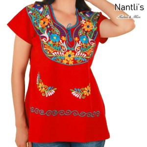TM-77513 Red Blusa Bordada Kimona Mujer mayoreo wholesale Mexican Embroidered Blouse Nantlis Tradicion de Mexico