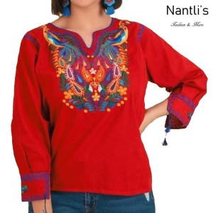 TM-77534 Red Blusa Bordada Mujer mayoreo wholesale Mexican Embroidered Blouse Nantlis Tradicion de Mexico