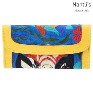 TM-41225 Carteras finas de piel bordadas para mujer Mayoreo Wholesale Fine embroidered Leather Wallets for women Nantlis Tradicion de Mexico