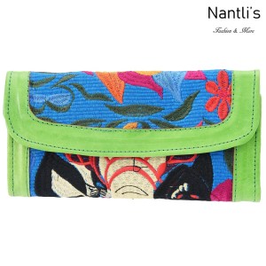 TM-41226 Carteras finas de piel bordadas para mujer Mayoreo Wholesale Fine embroidered Leather Wallets for women Nantlis Tradicion de Mexico