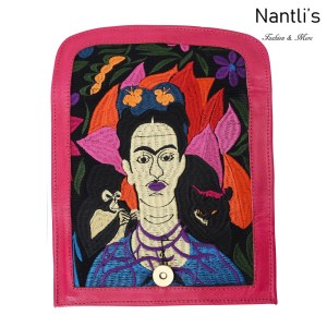 TM-41228 Carteras finas de piel bordadas para mujer Mayoreo Wholesale Fine embroidered Leather Wallets for women Nantlis Tradicion de Mexico open