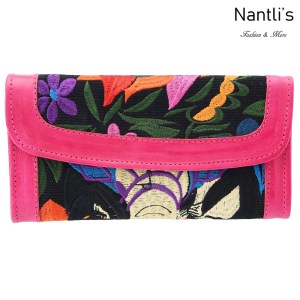 TM-41228 Carteras finas de piel bordadas para mujer Mayoreo Wholesale Fine embroidered Leather Wallets for women Nantlis Tradicion de Mexico