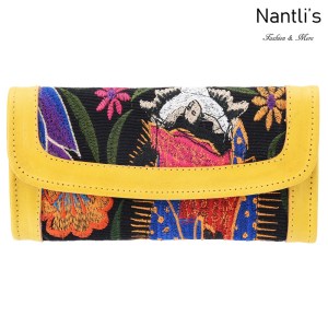 TM-41233 Carteras finas de piel bordadas para mujer Mayoreo Wholesale Fine embroidered Leather Wallets for women Nantlis Tradicion de Mexico