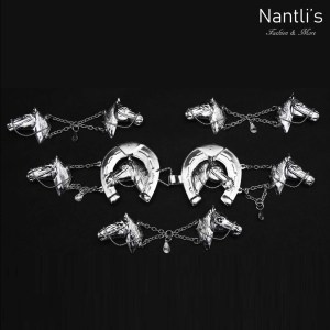 TM-52276 Botonadura para traje de charro color plata caballos Mayoreo Wholesale charro suit buttoning Nantlis Tradicion de Mexico