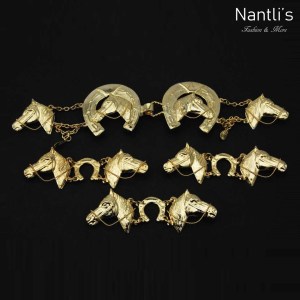 TM-52278 Botonadura para traje de charro color oro caballos Mayoreo Wholesale charro suit buttoning Nantlis Tradicion de Mexico