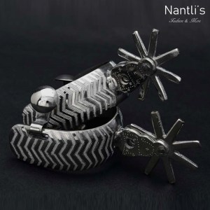 TM-53414 Espuelas charras mexicanas de acero inoxidable Mayoreo Wholesale mexican handmade stainless steel spurs Nantlis Tradicion de Mexico