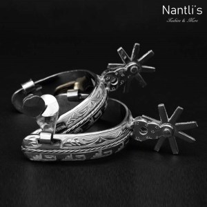 TM-53511 Espuelas charras mexicanas de acero inoxidable Mayoreo Wholesale mexican handmade stainless steel spurs Nantlis Tradicion de Mexico