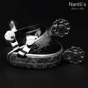 TM-53513 Espuelas charras mexicanas de acero inoxidable Mayoreo Wholesale mexican handmade stainless steel spurs Nantlis Tradicion de Mexico