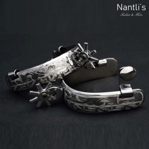 TM-53518 Espuelas charras mexicanas de acero inoxidable Mayoreo Wholesale mexican handmade stainless steel spurs Nantlis Tradicion de Mexico