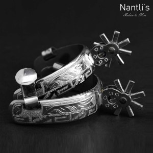 TM-53521 Espuelas charras mexicanas juveniles de acero inoxidable Mayoreo Wholesale mexican handmade stainless steel spurs Nantlis Tradicion de Mexico