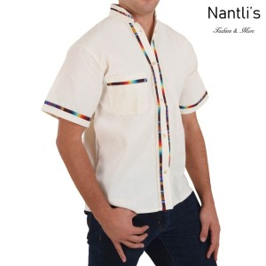 TM-78122 Camisa Bordada de hombre Mayoreo Wholesale Traditional Mexican Embroidered Shirt for men Nantlis Tradicion de Mexico