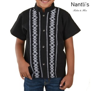 TM-78140 Camisa Bordada de nino Mayoreo Wholesale Traditional Mexican Embroidered Shirt for kids Nantlis Tradicion de Mexico