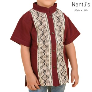 TM-78144 Camisa Bordada de nino Mayoreo Wholesale Traditional Mexican Embroidered Shirt for kids Nantlis Tradicion de Mexico