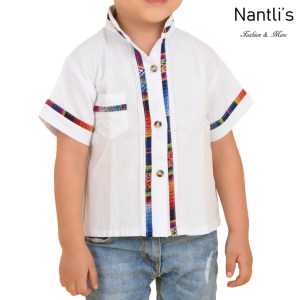 TM-78160 Camisa Bordada de nino Mayoreo Wholesale Traditional Mexican Embroidered Shirt for kids Nantlis Tradicion de Mexico