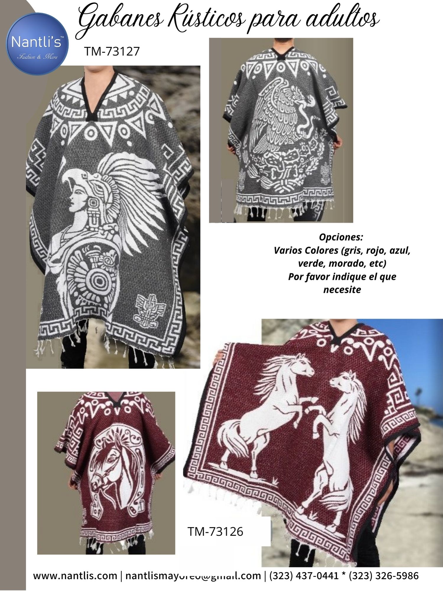 Nantlis Vol NA01 Chamarras Gabanes Rebozos Ponchos Ruanas Catalogo Wholesale Coats and Jackets page 23