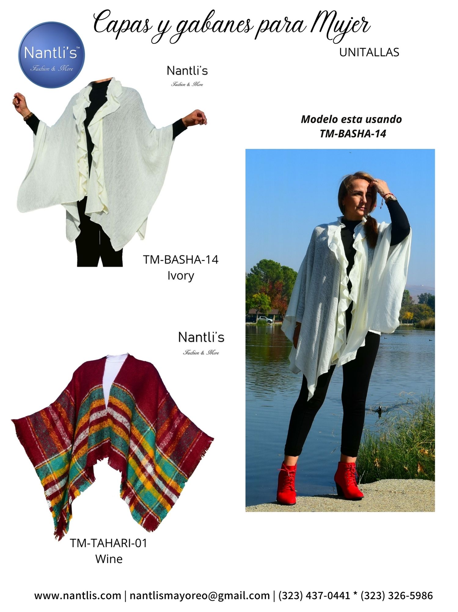 Nantlis Vol NA01 Chamarras Gabanes Rebozos Ponchos Ruanas Catalogo Wholesale Coats and Jackets page 09