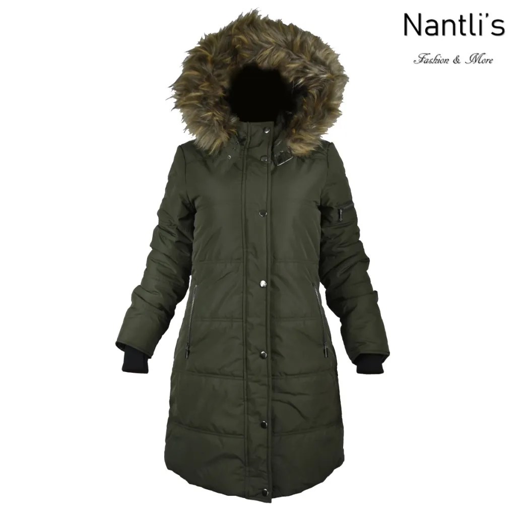 Chamarras por mayoreo en estados Unidos wholesale jackets TM-6116B Olive Chamarra Fina para Mujer Front View Nantlis