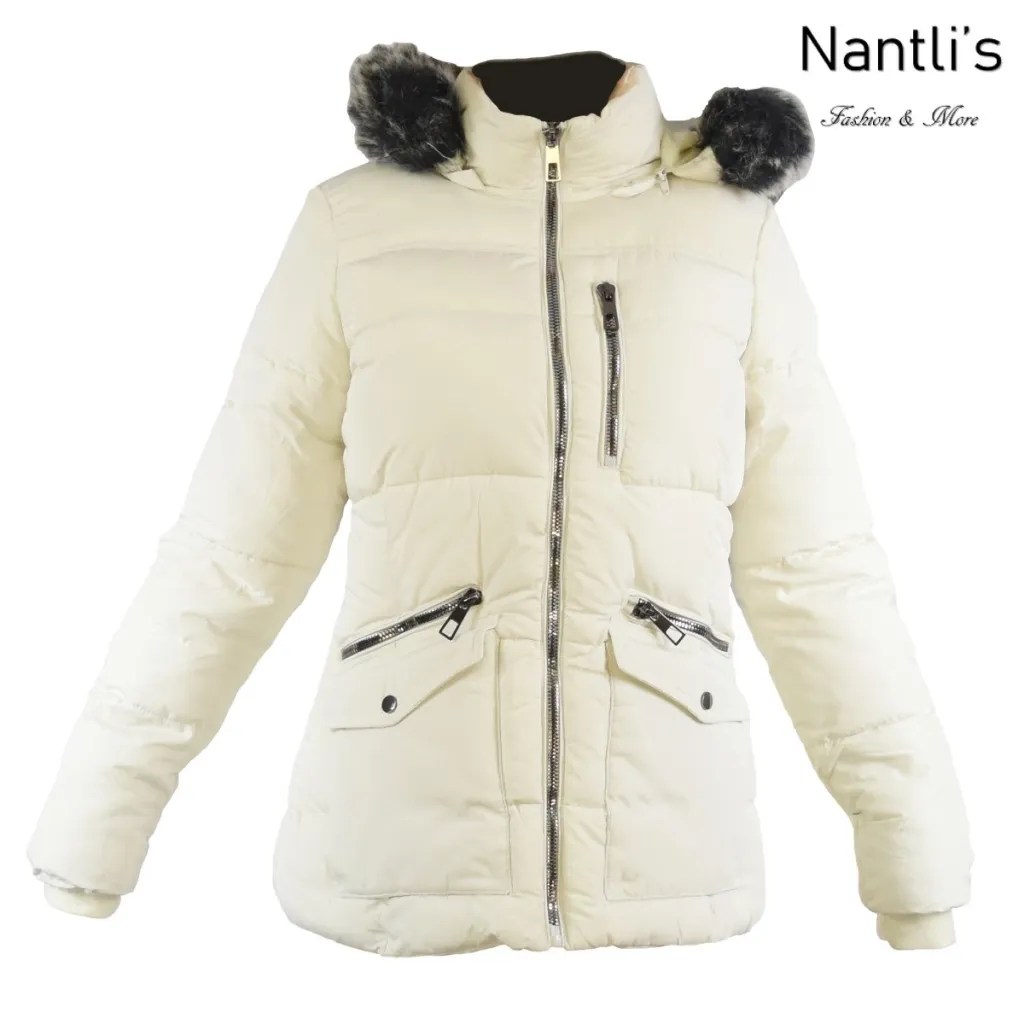 Chamarras por mayoreo en estados Unidos wholesale jackets TM-HD1003 Ivory Chamarra Fina para Mujer Front View Nantlis