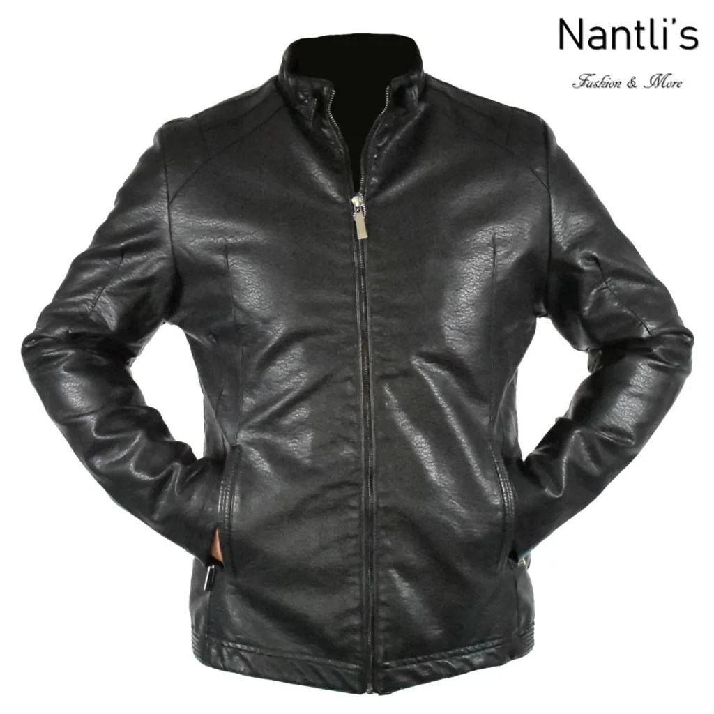 Chamarras por mayoreo en estados Unidos wholesale jackets TM-ABPF-34 Chamarra Moderna para hombre Faux Leather Mens Modern Jacket Nantlis Front View