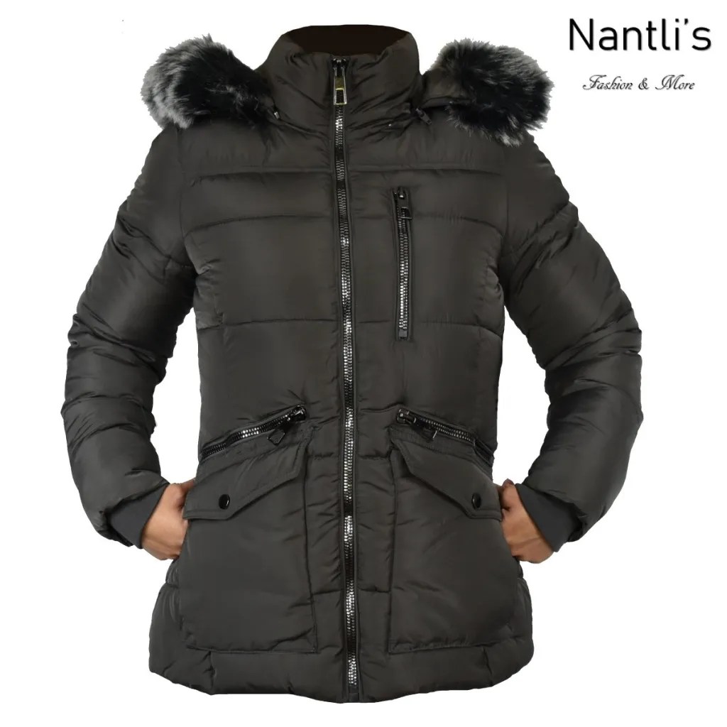 Chamarras por mayoreo en estados Unidos wholesale jackets TM-HD1007 Charcoal Chamarra Fina para Mujer Front View Nantlis