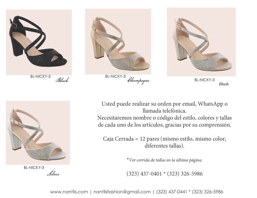 Nantlis Vol BL-59 Wedding and party heels for women zapatos de boda de mujer