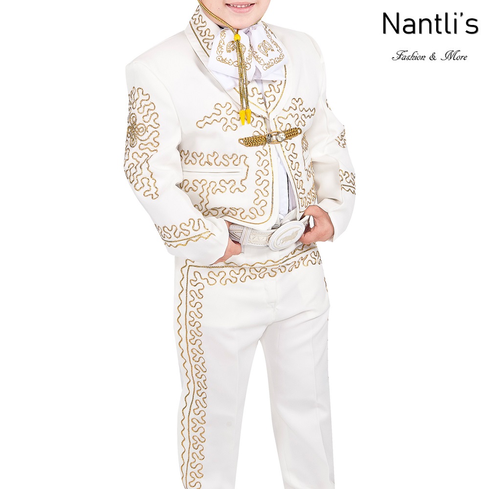 TM-72313-2-8 Beige-Gold Traje Charro nino kids charro suit Nantlis Tradicion de Mexico
