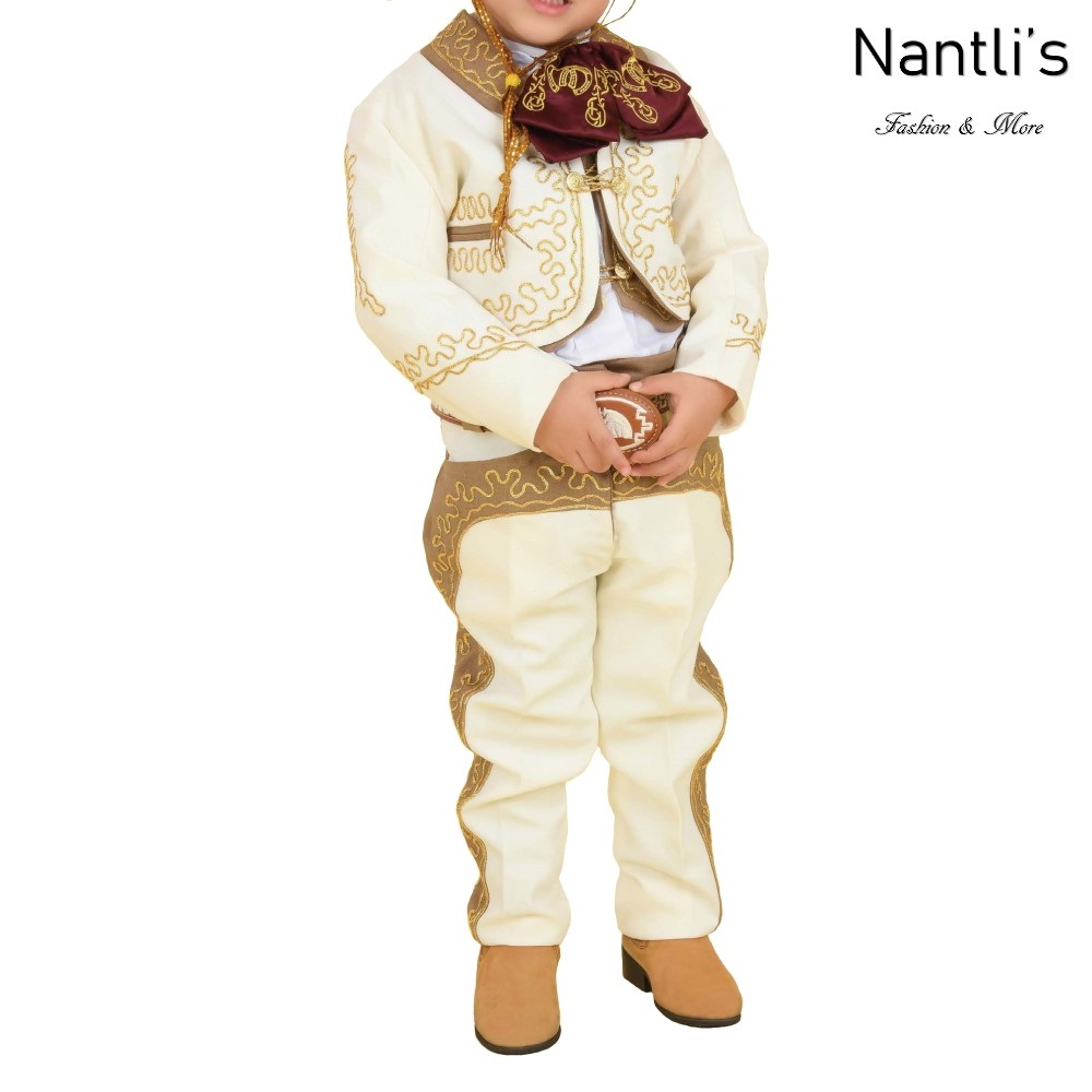 TM-72317-2-8 Beige-Camel-oro Traje Charro nino kids charro suit Nantlis Tradicion de Mexico