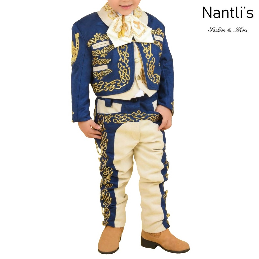 TM-72391-10-16 Navy-Beige-Gold Traje Charro nino kids charro suit Nantlis Tradicion de Mexico
