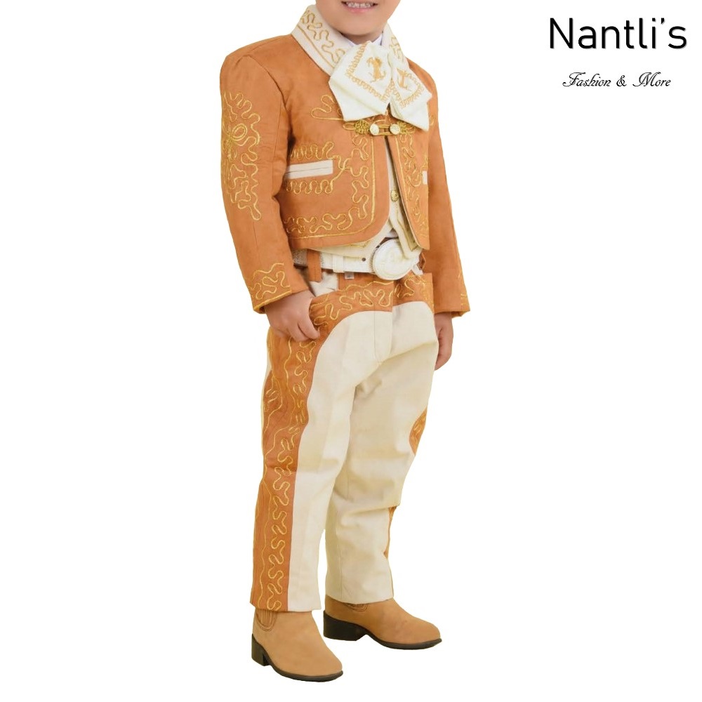 TM-72396-10-16 Ocre-Beige-oro Traje Charro nino kids charro suit Nantlis Tradicion de Mexico