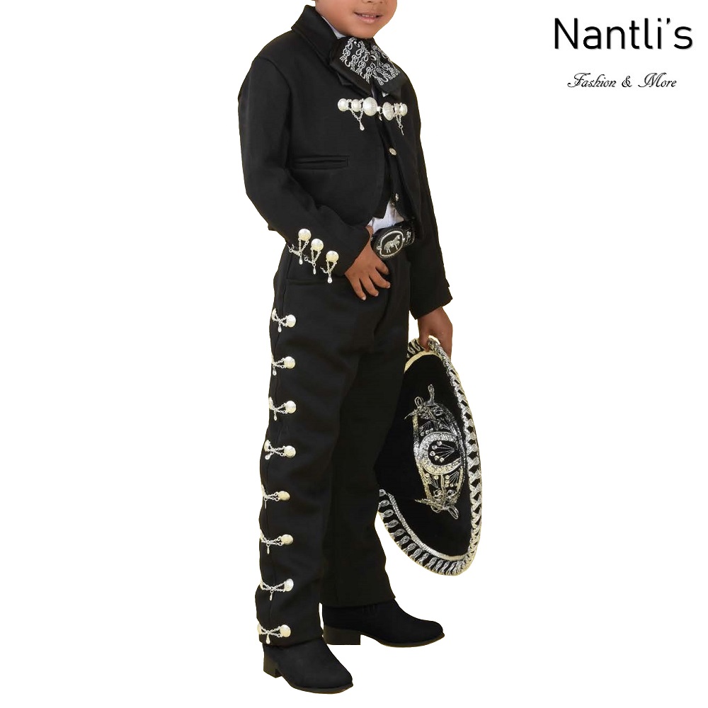 TM-72404-10-16 Black-Botonadura Traje Charro nino kids charro suit Nantlis Tradicion de Mexico